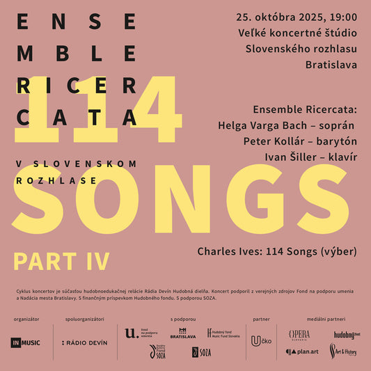 Ensemble Ricercata: IVES 114, 4. časť, 25. 10. 2025, 19:00